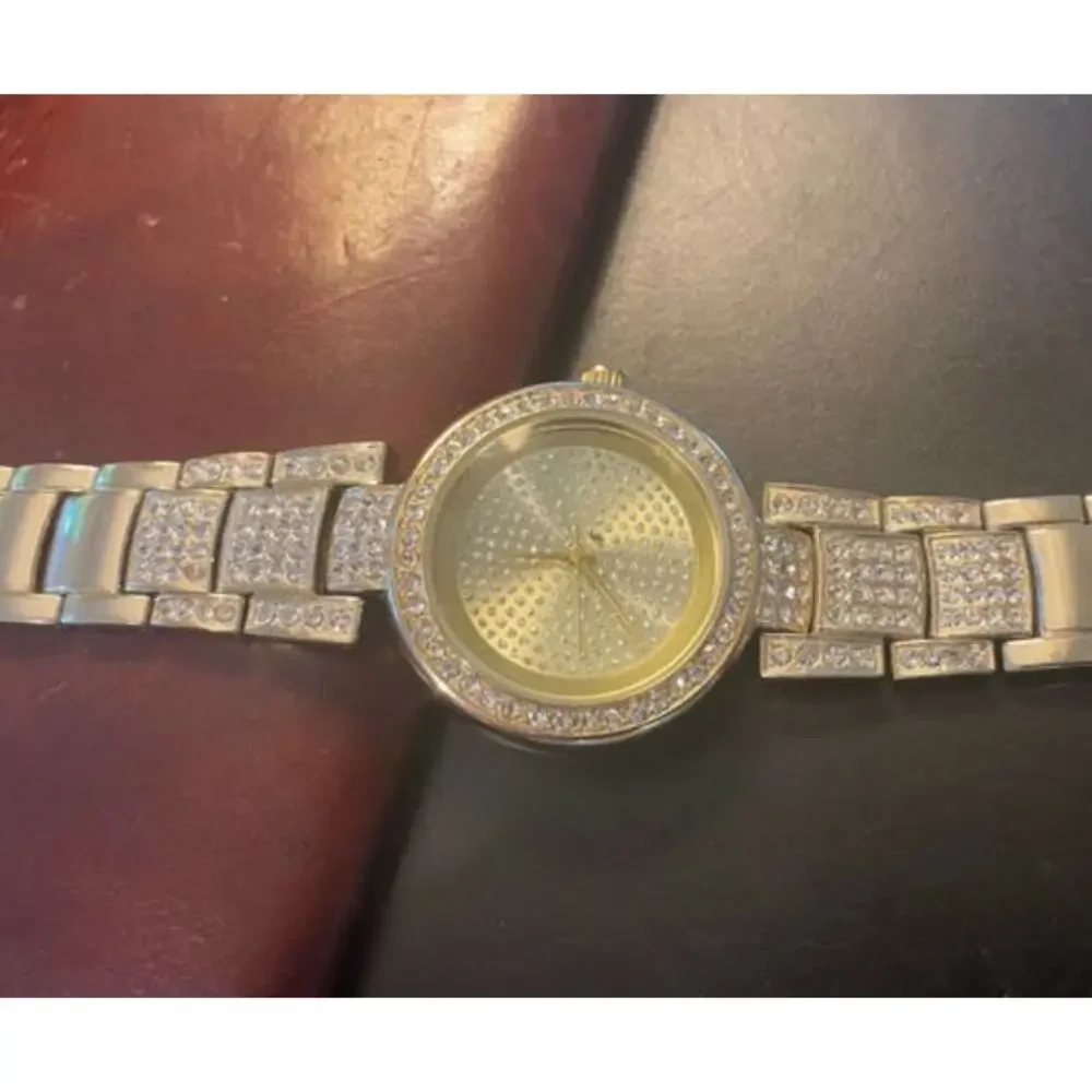 Women's NY&C Gold Tone Watch, Crystal Accented Band, Bezel and Face
